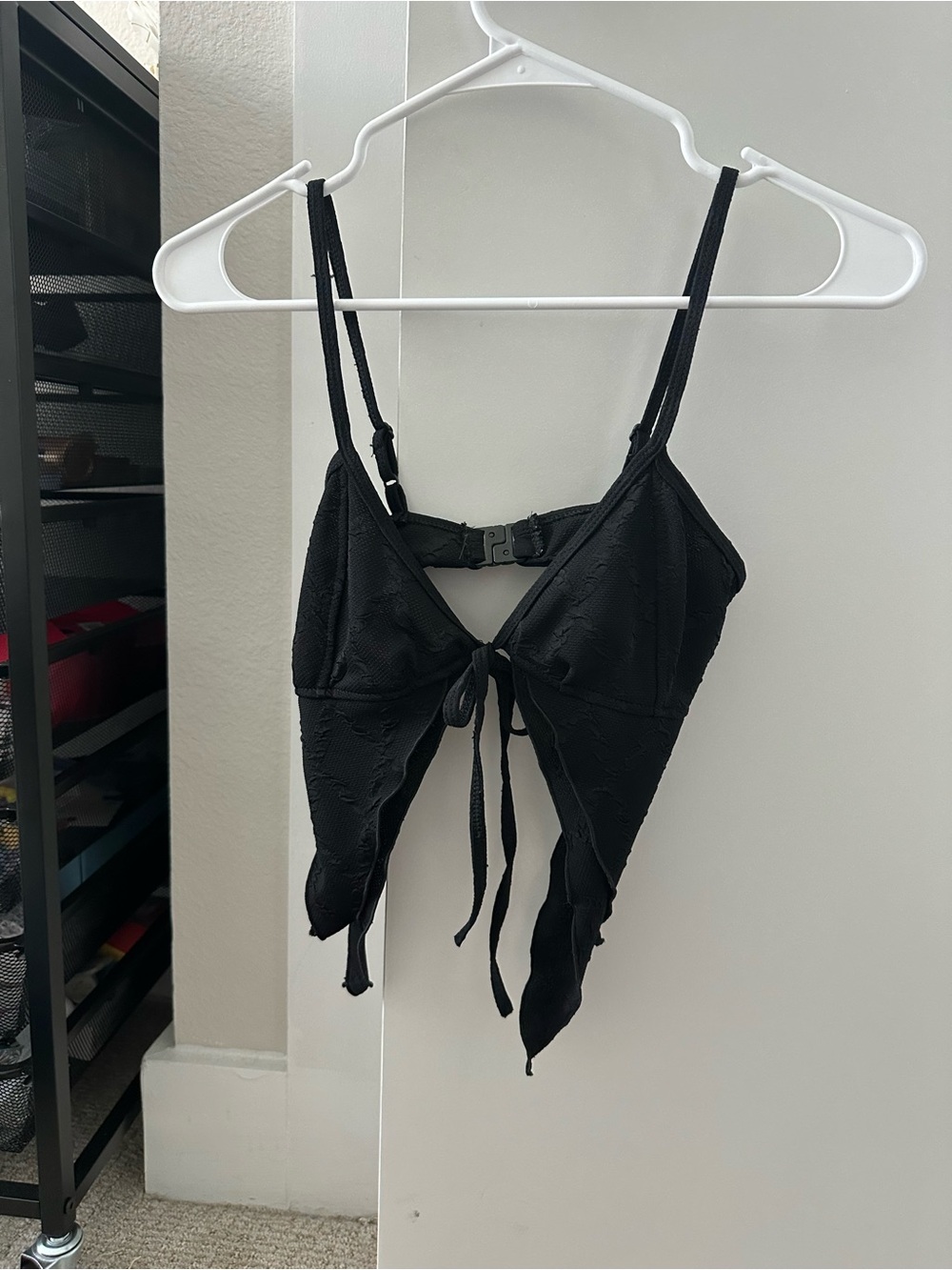Black Tie-Front Women's Camisole Top